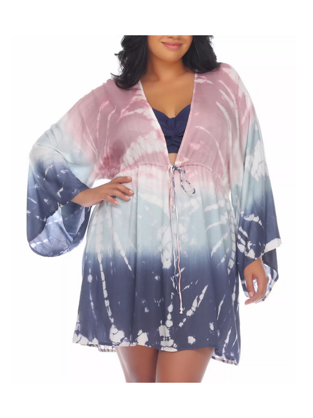 Raviya Tie-Dye Caftan Swim Cover Up Multi Size 1X